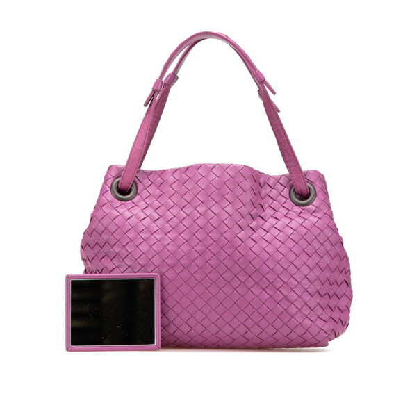 Bottega Veneta Intrecciato Handbag in Purple Leather for Women - Picture 12 of 13